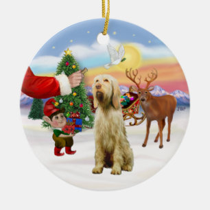 Ornement Rond En Céramique Traiter pour une Spinone Italiano
