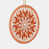 Ornement Rond En Céramique Tranches d'agrumes orange (Droite)