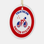 Ornement Rond En Céramique Triathlon Etats-Unis (Droite)