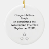 Ornement Rond En Céramique Triathlon Femme Keepsaké (Dos)