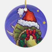 Ornement Rond En Céramique Triceratops Noël (Dos)