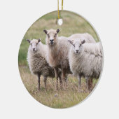 Ornement Rond En Céramique Trio des moutons en Islande (Gauche)