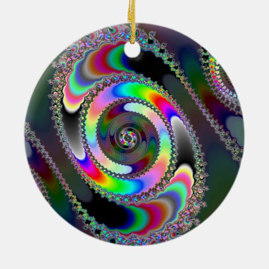 Ornement Rond En Céramique Tronçonneuse - fractale (Dos)