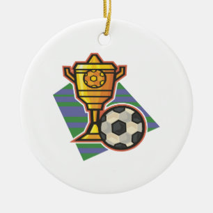 Ornement Rond En Céramique Trophée du football