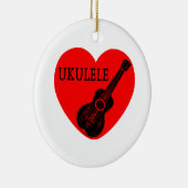 Ornement Rond En Céramique Ukulele Love (Droite)
