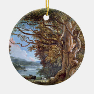 Ornement Rond En Céramique Un arbre de hêtre antique, 1794 (huile sur la