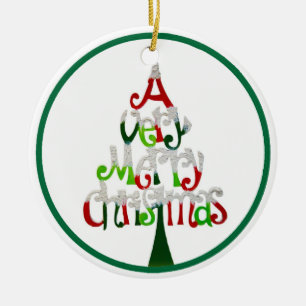 Ornement Rond En Céramique Un Noël très Joyeux