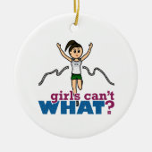 Ornement Rond En Céramique Une fillette courant en vert (Devant)