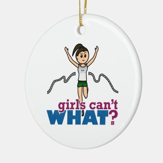 Ornement Rond En Céramique Une fillette courant en vert (Gauche)