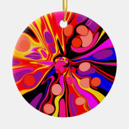 Ornement Rond En Céramique Une fois sur un temps super (Devant)