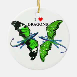 Ornement Rond En Céramique Une paire de dragons