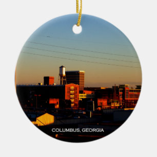 Ornement Rond En Céramique Une vue de Columbus, GA pris de la ville de