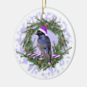Ornement Rond En Céramique Vacances de Martin pourpre (Gauche)