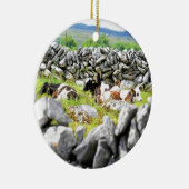 Ornement Rond En Céramique Vaches Moo (Droite)