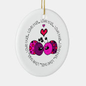 Ornement Rond En Céramique Valentine Love Bug (Droite)