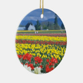 Ornement Rond En Céramique Vallée rouge de Skagit, le mont Rainier, (Droite)