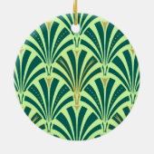 Ornement Rond En Céramique Ventilateur Art Déco motif - vert pin et menthe (Dos)