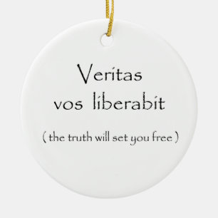 Ornement Rond En Céramique Veritas vos liberabit
