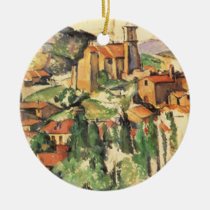 Ornement Rond En Céramique Village de Gardanne par Paul Cezanne, Art ancien