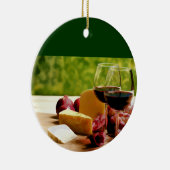 Ornement Rond En Céramique Vin, fromage et fruit de campagne (Droite)