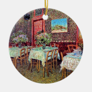 Ornement Rond En Céramique Vincent Van Gogh - Intérieur d'un restaurant