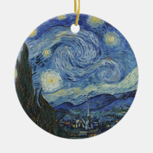 Ornement Rond En Céramique Vincent van Gogh  La Nuit étoilée, juin 1889