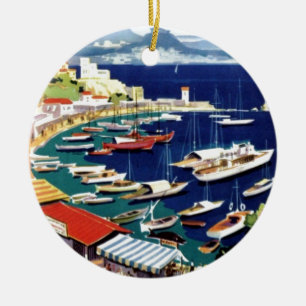 Ornement Rond En Céramique Vintage voyage Athènes Grèce