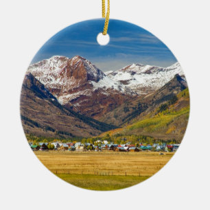 Ornement Rond En Céramique Vue crêtée d'automne du Colorado de butte
