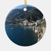 Ornement Rond En Céramique Vue de côte d'Amalfi (Devant)