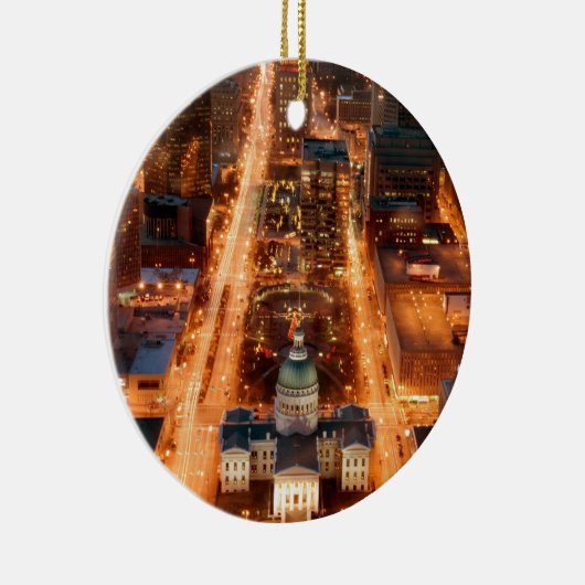 Ornement Rond En Céramique Vue de Noël de St Louis (Droite)