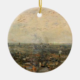 Ornement Rond En Céramique Vue de Paris depuis Montmartre par Vincent van Gog