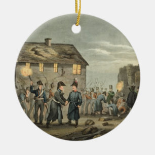 Ornement Rond En Céramique Wellington et Blucher se réunissant