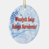 Ornement Rond En Céramique Wesołych Świąt ... ! Joyeux Noël en polonais (Droite)