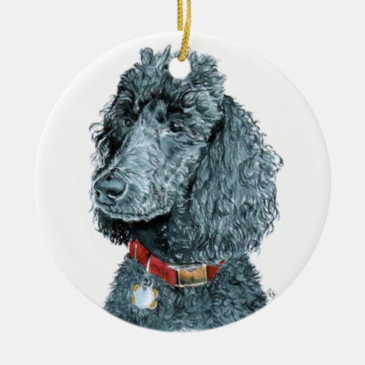 Ornement Rond En Céramique Whitney le caniche (Devant)