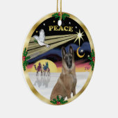 Ornement Rond En Céramique Xmas Dove - Malinois belge (Droite)