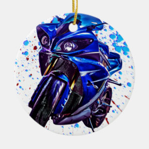 Ornement Rond En Céramique Yamaha YZF R1 Imprimer