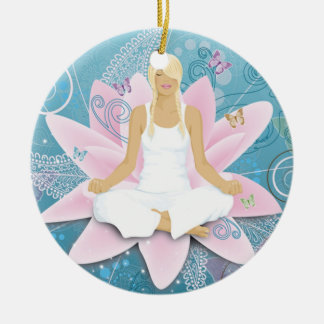 Ornement Rond En Céramique Yoga