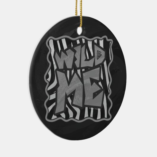 Ornement Rond En Céramique Zebra Black and Light Grey Wild Me (Droite)