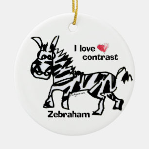 Ornement Rond En Céramique Zebraham - J'aime le contraste