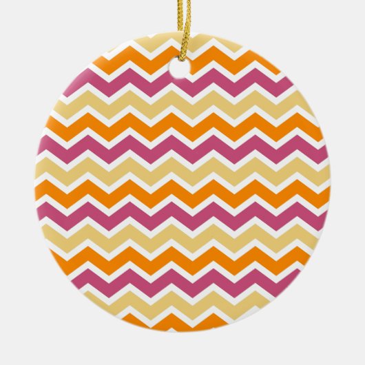 Ornement Rond En Céramique ZigZag tribale dynamique (Devant)