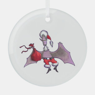Ornement rond en verre de chauve-souris de Noël