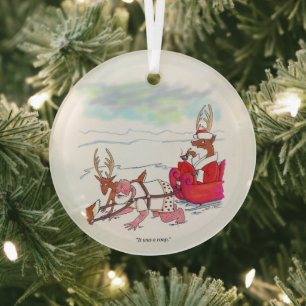 Ornement rond en verre Santa Claus Coup