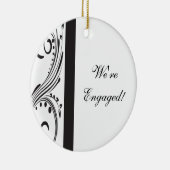 Ornement rond Fiançailles à perles noires et blanc (Droite)