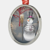 Ornement rond gothique Snowman (Gauche)