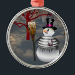 Ornement rond gothique Snowman<br><div class="desc">Beaucoup de gens qui achètent et recueillent des ornements uniques trouvent un sens spécial dans leurs ornements de conservation. La collection d'ornement est un excellent moyen de se souvenir des êtres chers pendant la saison des fêtes d'hiver, ou pour tout événement spécial. Les ornements sont des décorations utilisées pour orner...</div>