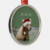 Ornement rond haut de gamme avec ours grizzli (Droite)