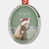 Ornement rond haut de gamme avec ours grizzli (Gauche)