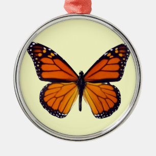 Ornement rond papillon orange