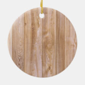 Ornement rond personnalisable en bois de photo (Dos)