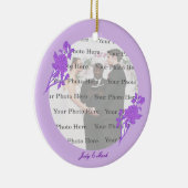 Ornement rond personnalisé à fleurs violettes (Droite)